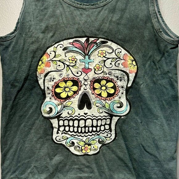 3/$10 bundle deal Ladies Small Tank Top euro M Sugar Skull sleeveless shirt - Picture 2 of 5